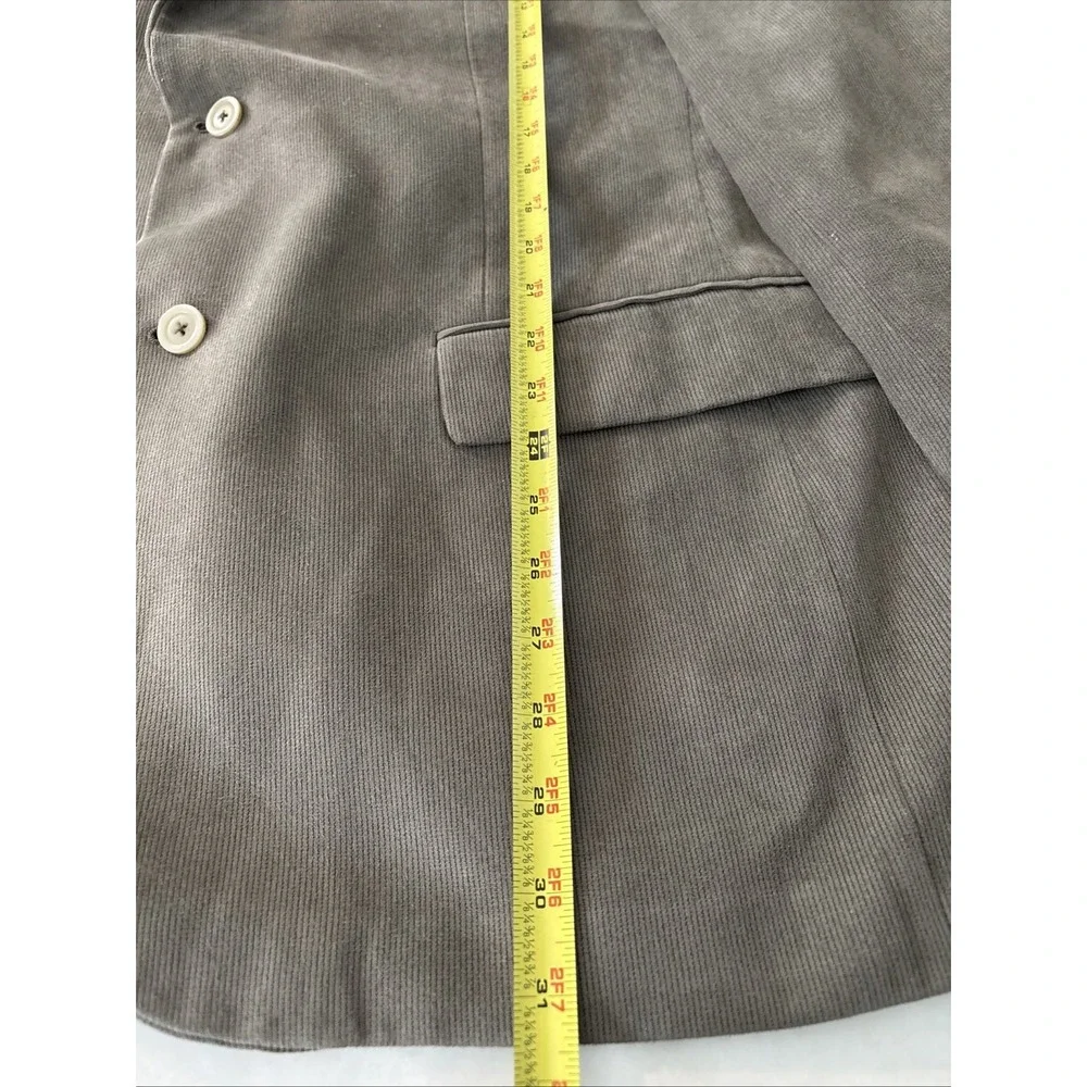 Alfani Blazer Suit‎ Jacket Mens 46R Tan Corduroy Polyester Sport Coat Faux Suede